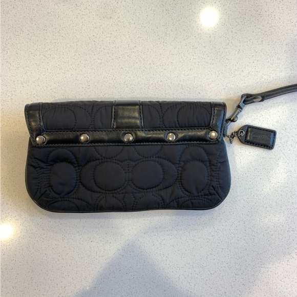 Coach Black Quilted Wristlet Clutch - Picture 6 of 7